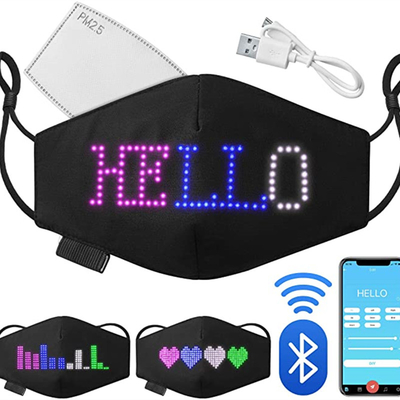 Unisex СИД освещает вверх по Programmable маске крышки стороны перечисляя текст