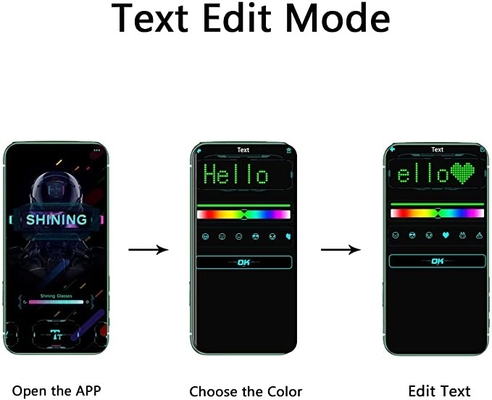 Чертеж изображения музыки текста RGB Multi шляпы СИД Bluetooth языка красочный редактируя