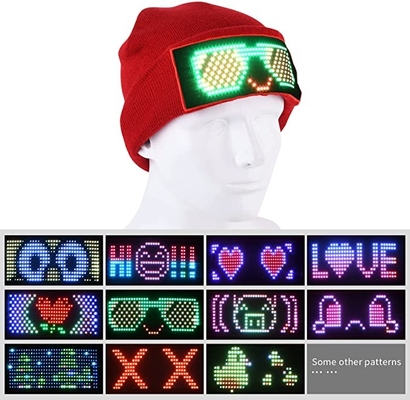 Editable умной крышки СИД ПРИЛОЖЕНИЯ DIY Bluetooth шляпы Beanie дисплея Unisex